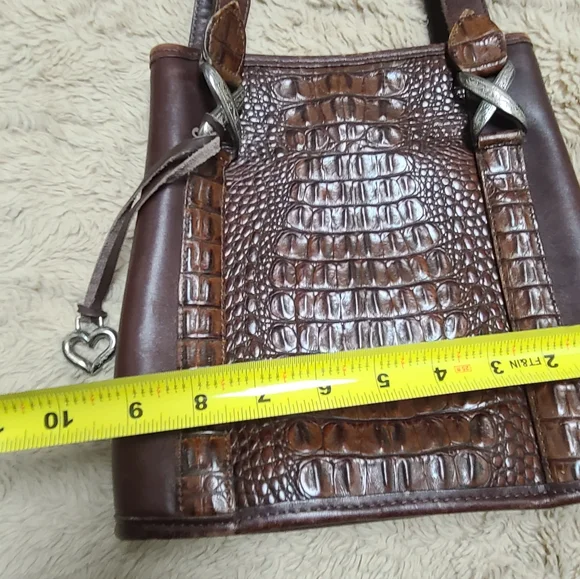 Vintage Brighton Brown Double Handle Shoulder Bag With Heart Charm 90's - Picture 4 of 14